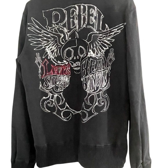 Levi's Black Men's Jacket * Levi's San Francisco * Rebel Head Bangin' * Size‎ Sm - Picture 3 of 8